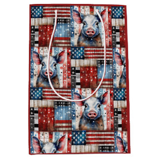 American Pig Farm folk art Medium Gift Bag
