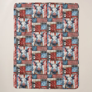 American Pig Farm folk art Sherpa Blanket