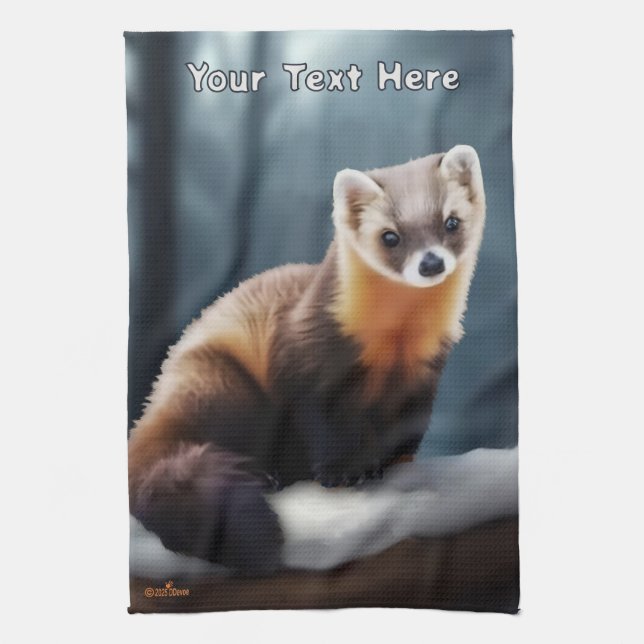 American Pine Marten Tea Towel (Vertical)