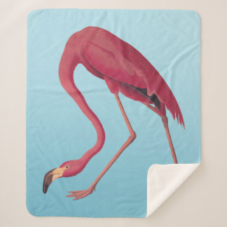 American Pink Flamingo Vintage Art Fleece Blanket
