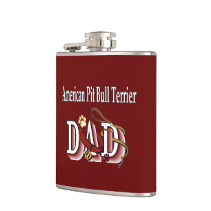 american pit bull dad hip flask