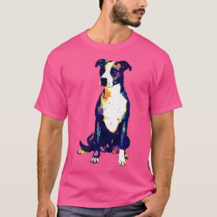 American Pit Bull Terrier Art Portrait Dog Owner T-Shirt