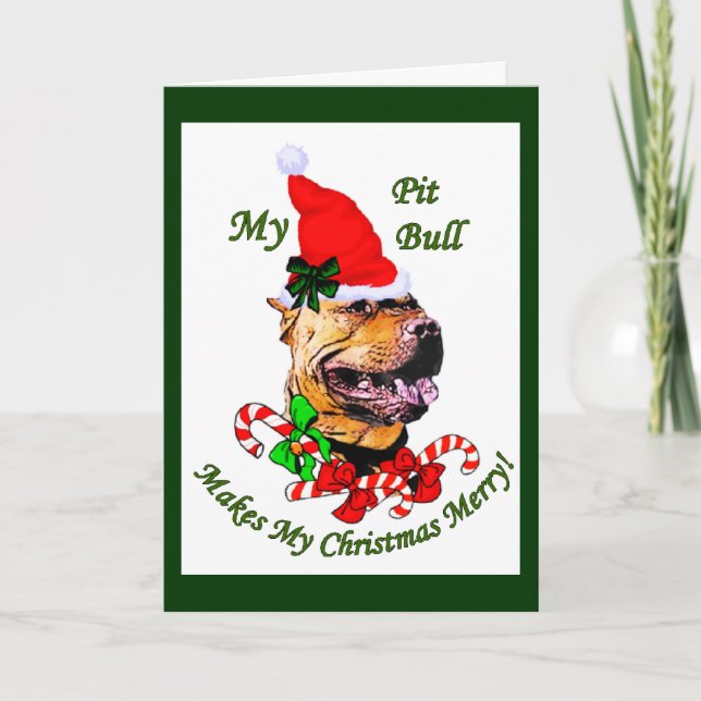 American Pit Bull Terrier Christmas Gifts Holiday Card (Front)
