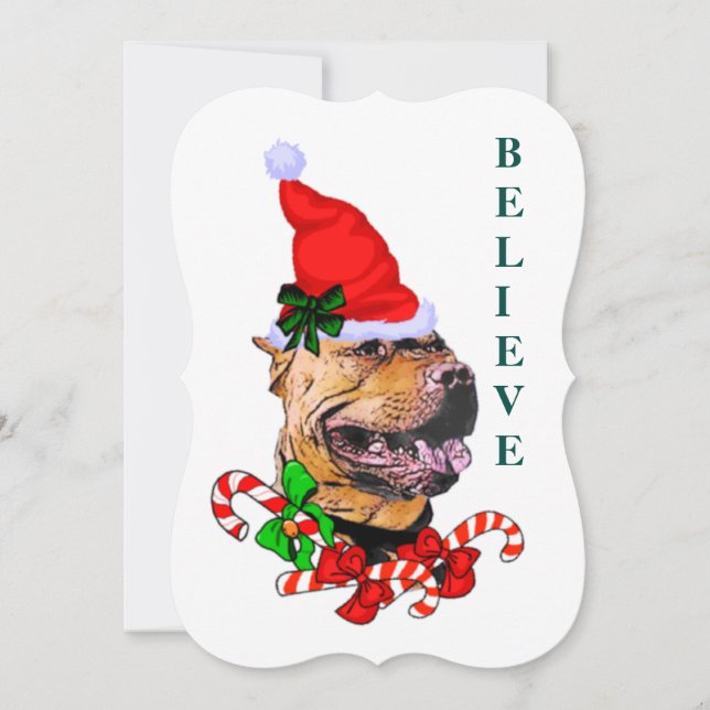 American Pit Bull Terrier Christmas Holiday Card (Front)