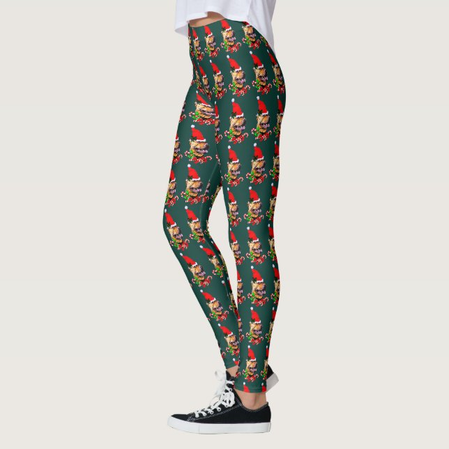 American Pit Bull Terrier Christmas   Leggings (Left)