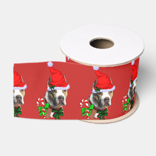 American Pit Bull Terrier Christmas Merry Grosgrain Ribbon