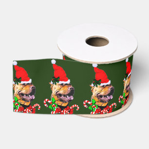 American Pit Bull Terrier Christmas Merry Grosgrain Ribbon