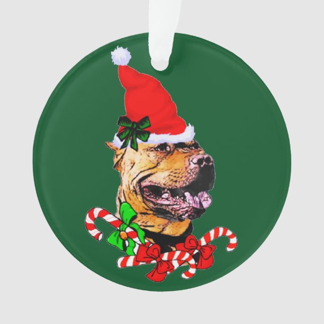 American Pit Bull Terrier Christmas Ornament (Front)