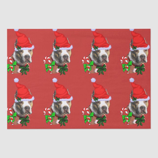 American Pit Bull Terrier Christmas Tissue Paper (Front)