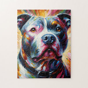 American Pit Bull Terrier Dog Acrylic Print Jigsaw Puzzle