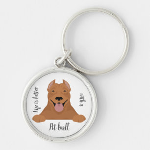 American Pit bull Terrier dog Key Ring
