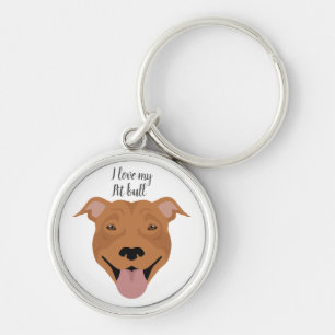 American Pit bull Terrier dog Key Ring