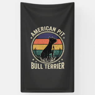 American Pit Bull Terrier Dog Vintage Sunset Rope Banner