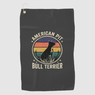 American Pit Bull Terrier Dog Vintage Sunset Rope Golf Towel