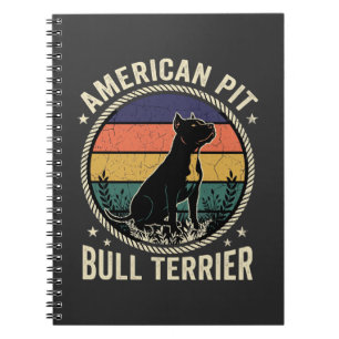 American Pit Bull Terrier Dog Vintage Sunset Rope  Notebook