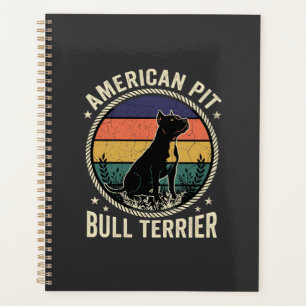 American Pit Bull Terrier Dog Vintage Sunset Rope Planner
