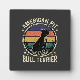 American Pit Bull Terrier Dog Vintage Sunset Rope Plaque
