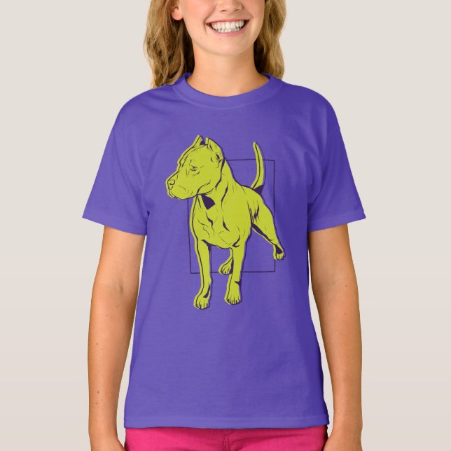 American Pit Bull Terrier Portrait T-Shirt (Front)