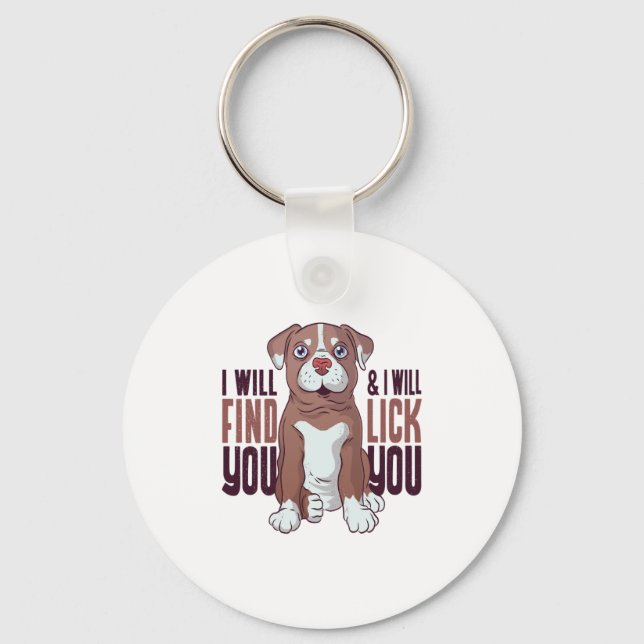 American Pit Bull Terrier Puppy Dog  Key Ring (Front)
