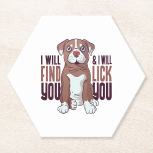 American Pit Bull Terrier Puppy Dog Paper Coaster
