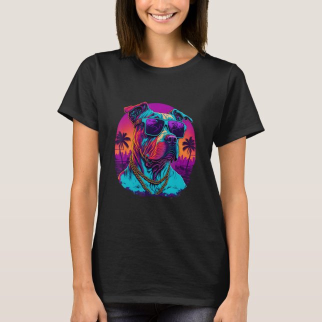 American Pit Bull Terrier Race Colorful Design T-Shirt (Front)