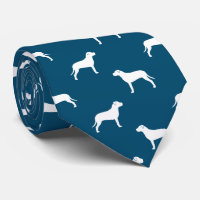 American Pit Bull Terrier Silhouettes Pattern Blue
