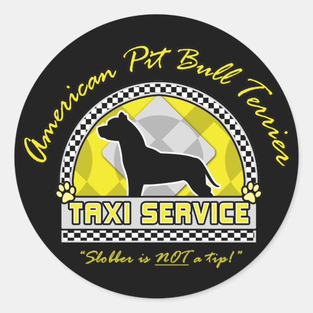 American Pit Bull Terrier Taxi Service Classic Round Sticker (Front)