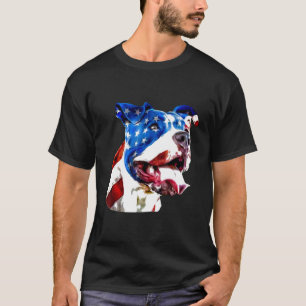 American Pit Bull Terrier Usa Flag Patriotic Dog G T-Shirt