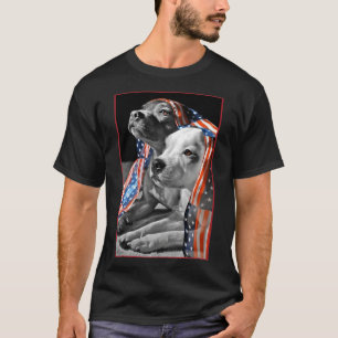 American Pit Bull Terrier Usa Flag Patriotic Dog   T-Shirt