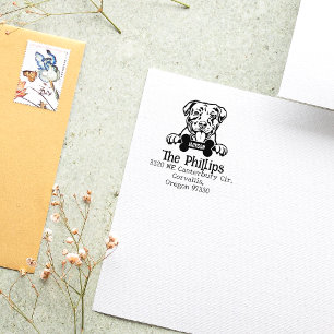 American Pitbull Dog, Custom Return Address,  Rubber Stamp