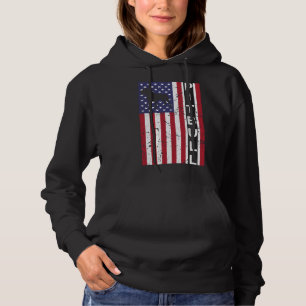 American Pitbull Dog Us Flag Mens Hoodie