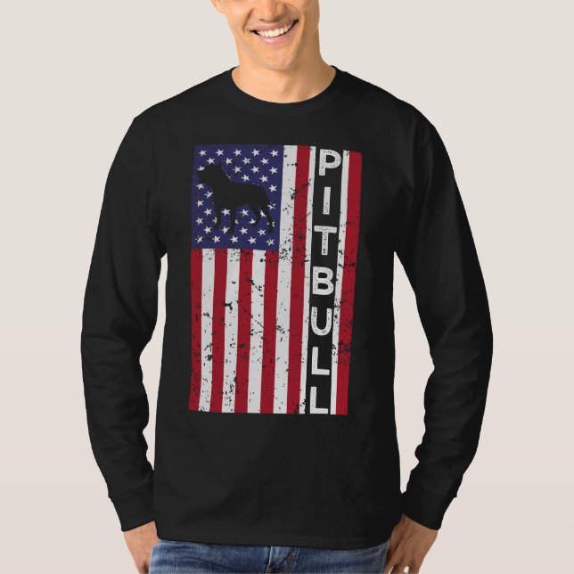 American Pitbull Dog Us Flag Mens T-Shirt (Front)