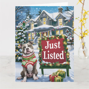 American Pitbull Festive Humour Realtor Christmas Card