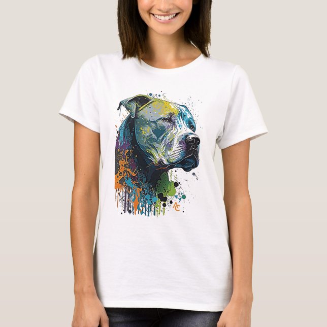 American Pitbull - Graffiti Ink Splash T-Shirt (Front)