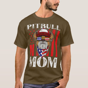 American Pitbull Mum USA Flag T-Shirt