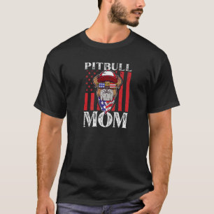 American Pitbull Mum Usa Flag T-Shirt
