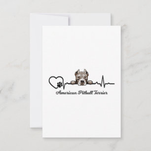 American Pitbull Terrier Heartbeat Card