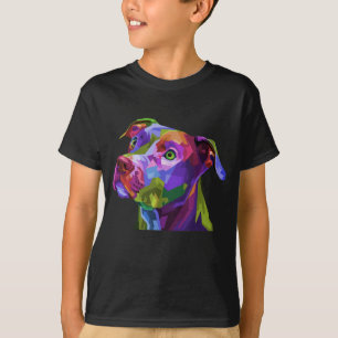 American Pitbull Terrier Pop Art Portrait for Dog T-Shirt