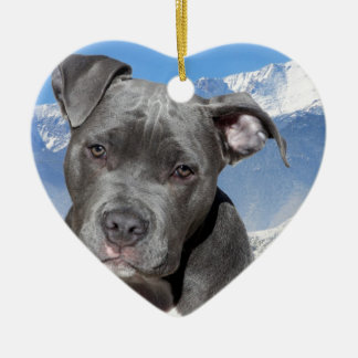 American Pitbull Terrier Puppy Dog Ceramic Tree Decoration