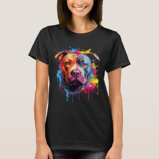American Pitbull Terrier Splash Art Pitbull Dogs 1 T-Shirt