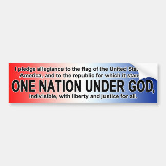 American Pledge of Allegiance One Nation Under God Bumper Sticker