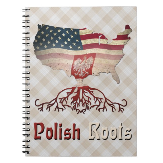 American Polish Roots Notepad Spiral Notebook (Front)