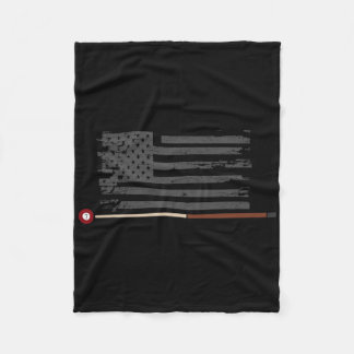 American Pool Player Us Flag Billiards Cue Stick G Fleece Blanket