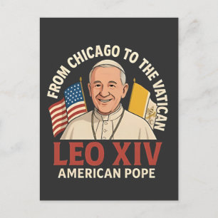 American Pope Leo Catholic Church Christian Faith Announcement Postcard