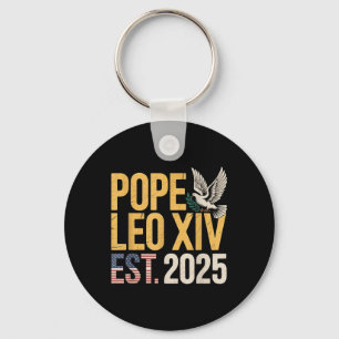American Pope Leo Catholic Church Christian Faith  Key Ring