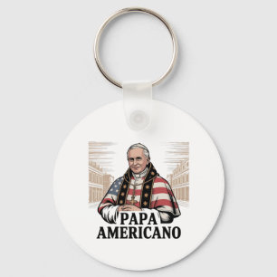 American Pope Leo Catholic Church Christian Faith  Key Ring
