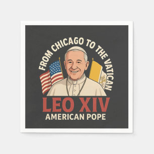 American Pope Leo Catholic Church Christian Faith  Napkin