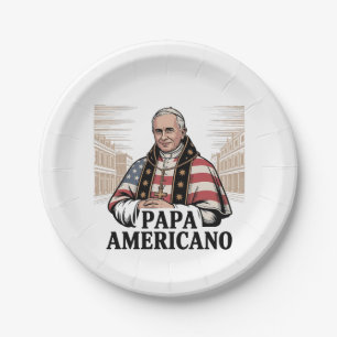 American Pope Leo Catholic Church Christian Faith Paper Plate