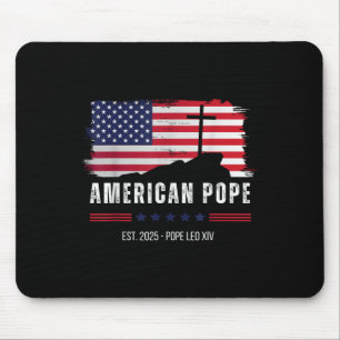 American Pope Leo Xiv Crucifix Christian Tee Mouse Pad