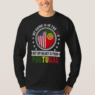 American Portuguese Flag Heart Portgual American P T-Shirt